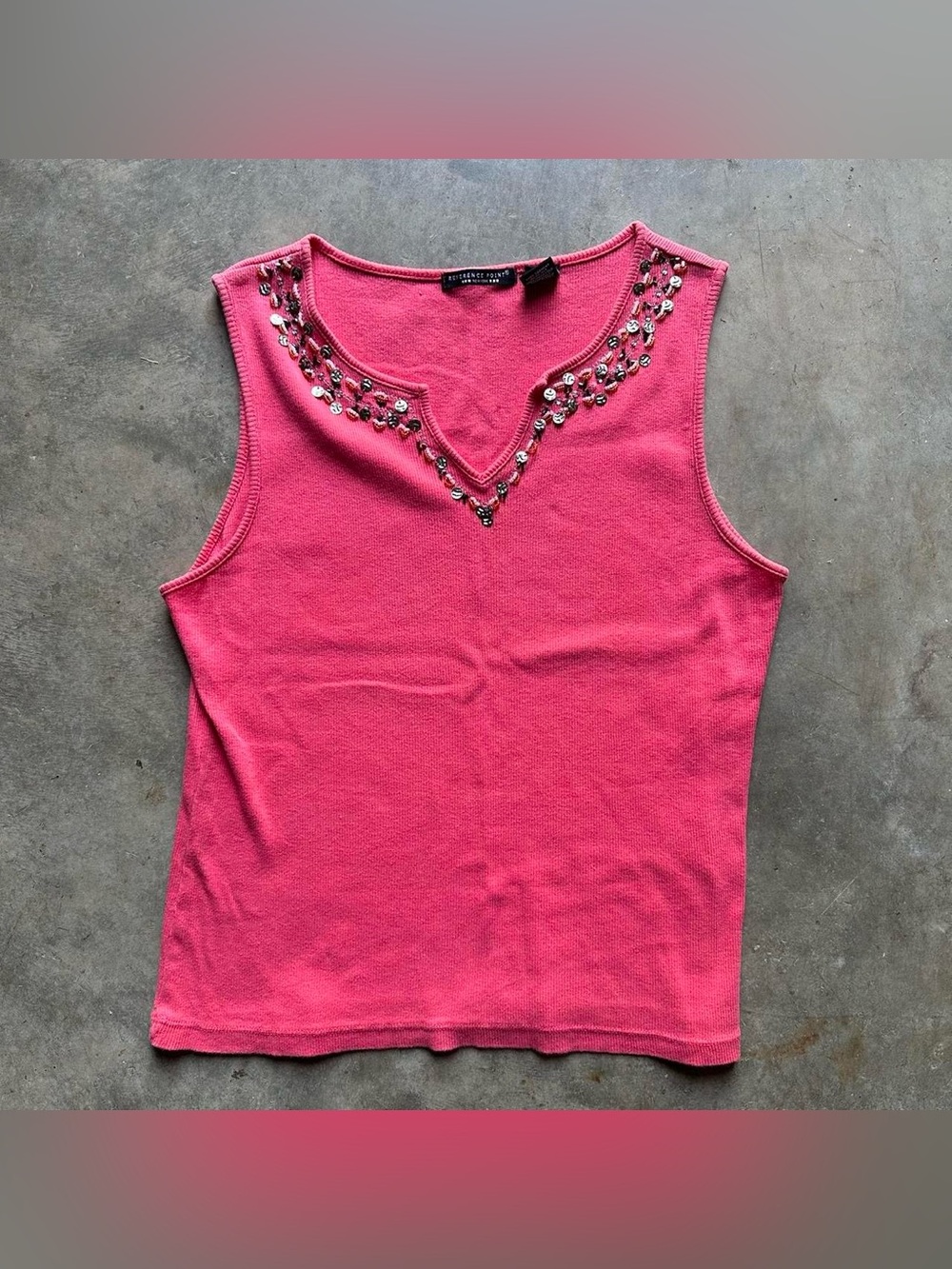 Pink beaded tank top